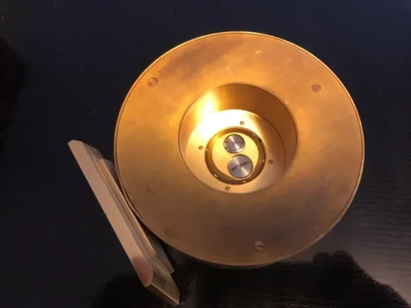 A close up of the bottom of a light