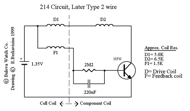 Diagram of a later type 2 wire circuit.