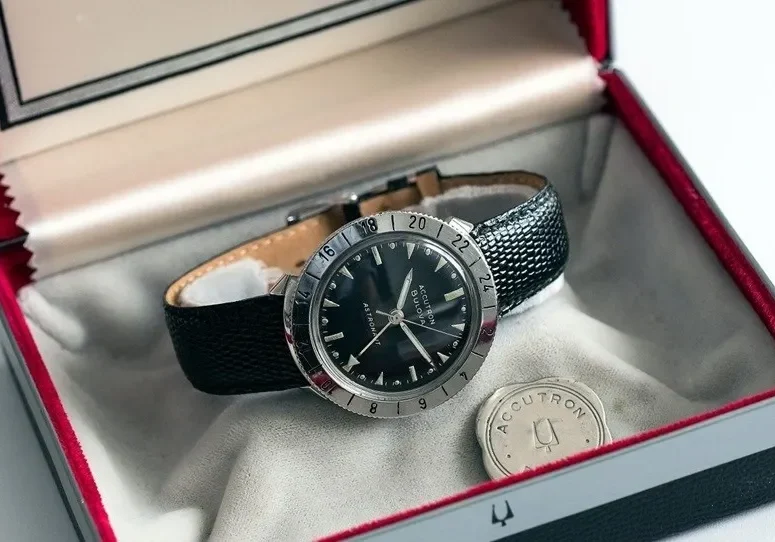 Bulova Accutron Astronaut watch in box.