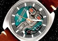 A watch with an image of a car on it.